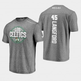 Boston Celtics Romeo Langford 2020 Latin Night Clutch Shooting Heather Gray T-Shirt