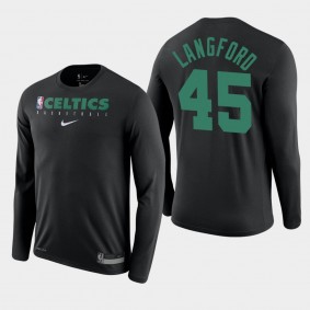 Boston Celtics Romeo Langford Practice Long Sleeve Legend Performance Black Shirt