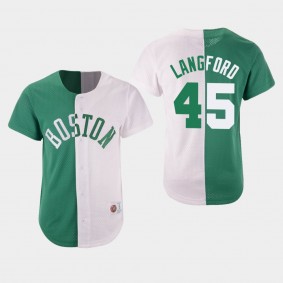 Men's Boston Celtics Romeo Langford Split Mesh Button Fashion Jersey