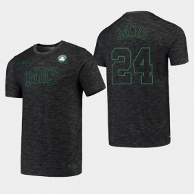 Boston Celtics Sam Jones Performance Heathered Black Essential Facility Shirt