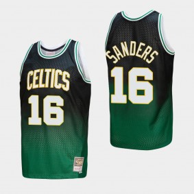 Boston Celtics #16 Satch Sanders Fadeaway Jersey HWC Limited Kelly Green Black
