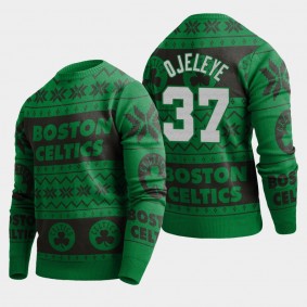 Boston Celtics Semi Ojeleye 2019 Ugly Christmas Sweater Pullover Kelly Green