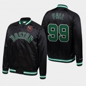 Boston Celtics Tacko Fall Hardwood Classics Satin Raglan Full-Snap Jacket Black