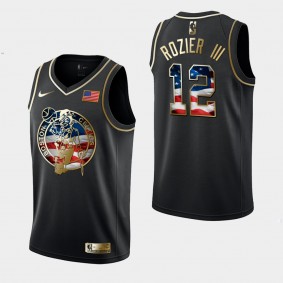 Men's Boston Celtics Terry Rozier III American Flag Black Jersey  -  Independence Day