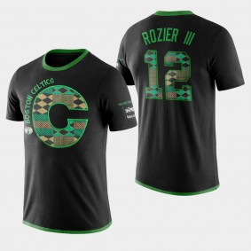Boston Celtics Terry Rozier III Kente Letter Performance Black T-Shirt