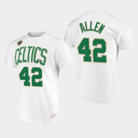 Boston Celtics #42 Tony Allen 2008 NBA Champions White T-Shirt - Metallic Gold