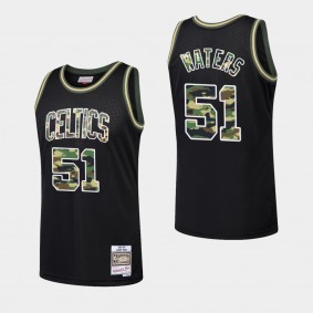 Men's Boston Celtics Tremont Waters Straight Fire Camo Fashion Jersey