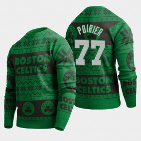 Boston Celtics Vincent Poirier 2019 Ugly Christmas Sweater Pullover Kelly Green
