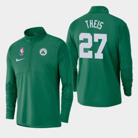 Men's Boston Celtics Daniel Theis Element Logo Performance Half-Zip Pullover Kelly Green Jacket