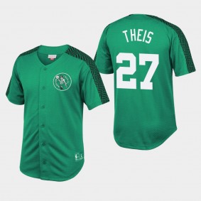 Daniel Theis Winning Mesh Button Front Boston Celtics T-Shirt Kelly Green