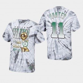 Boston Celtics Enes Kanter 17 Times Champs Playoffs Hardwood Classics Silver T-Shirt