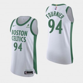 Boston Celtics Evan Fournier 2021 City Authentic Vistaprint Patch Jersey Black