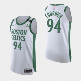 Evan Fournier Tommy K. C. Patch City Boston Celtics Jersey White