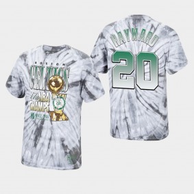 Boston Celtics Gordon Hayward 17 Times Champs Playoffs Hardwood Classics Silver T-Shirt