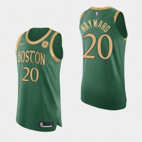 Gordon Hayward City Authentic GE Patch Boston Celtics Jersey Kelly Green