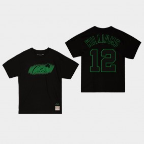 Boston Celtics #12 Grant Williams Hardwood Classics Monochrome T-shirt Black