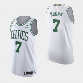 Boston Celtics Jaylen Brown 2020-21 Association Authentic Vistaprint Patch Jersey White
