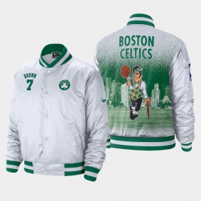 Jaylen Brown 2021 City Edition Courtside Full-Snap Boston Celtics Jacket White