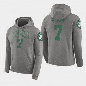 Men's Boston Celtics Jaylen Brown Name Number Pullover Gray Hoodie