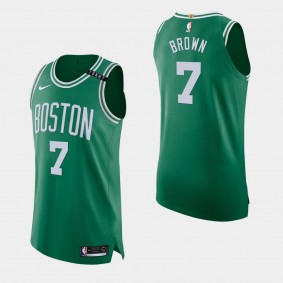 Jaylen Brown TOMMY Patch Authentic 2020-21 Opener Boston Celtics Jersey Green