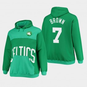 Jaylen Brown Tonal Oversized Wordmark Fleece Pullover Boston Celtics Hoodie Kelly Green