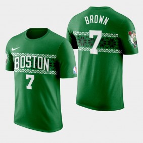 Boston Celtics Jaylen Brown Ugly Christmas Kelly Green T-Shirt