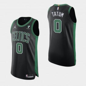 Boston Celtics Jayson Tatum 2020-21 Statement Authentic Vistaprint Patch Jersey Black