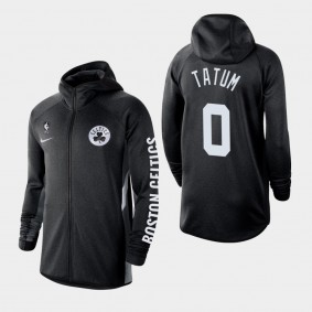 Men's Boston Celtics Jayson Tatum Authentic Showtime Performance Therma Flex Full-Zip Heather Black Hoodie
