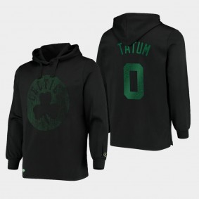Jayson Tatum Contrast Perforated Pullover Boston Celtics Hoodie Black