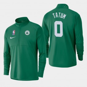 Men's Boston Celtics Jayson Tatum Element Logo Performance Half-Zip Pullover Kelly Green Jacket