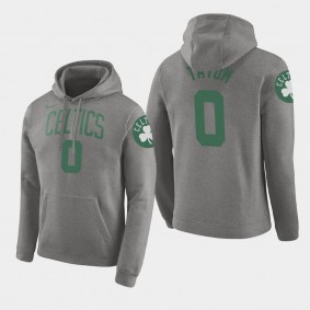 Men's Boston Celtics Jayson Tatum Name Number Pullover Gray Hoodie