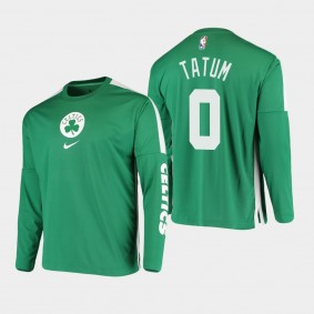 Jayson Tatum Shooting Performance Long Sleeve Boston Celtics T-Shirt Kelly Green