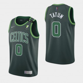 Jayson Tatum Tommy K. C. Patch Earned Boston Celtics Jersey Green