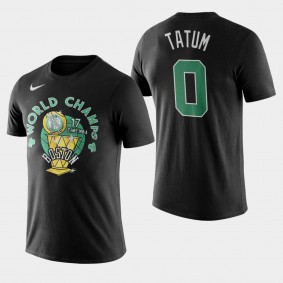 Boston Celtics Jayson Tatum World Champs Name Number Black T-Shirt