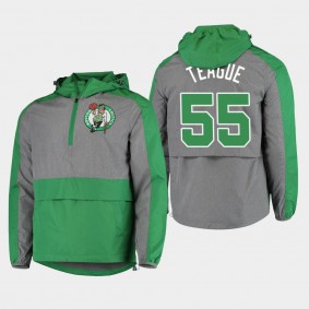 Jeff Teague Leadoff Half-Zip Hoodie Boston Celtics Jacket Gray