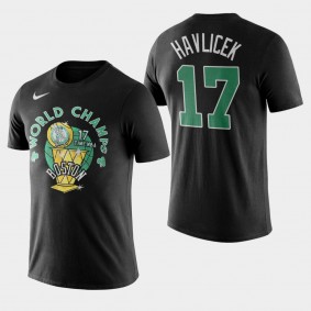 Boston Celtics John Havlicek World Champs Name Number Black T-Shirt