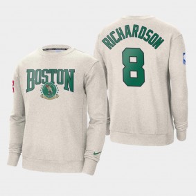 Boston Celtics Josh Richardson 75th Courtside Ivy League Pullover Sweatshirt Oatmeal