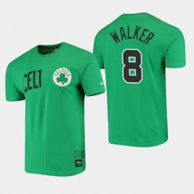 Kemba Walker Wordmark Logo Cut Sew Applique Brushed Boston Celtics T-Shirt Green