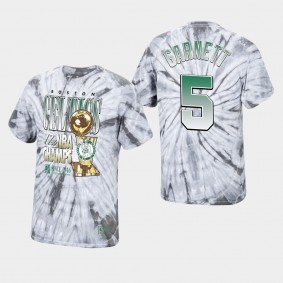 Boston Celtics Kevin Garnett 17 Times Champs Playoffs Hardwood Classics Silver T-Shirt