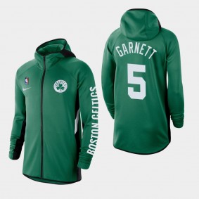Men's Boston Celtics Kevin Garnett Authentic Showtime Performance Therma Flex Full-Zip Kelly Green Hoodie