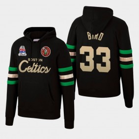 Men's Boston Celtics Larry Bird 1986 Finals Championship Game Pullover Black Hoodie