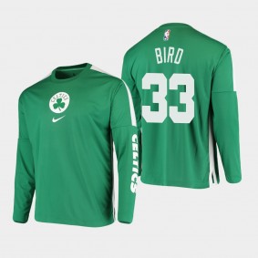 Larry Bird Shooting Performance Long Sleeve Boston Celtics T-Shirt Kelly Green