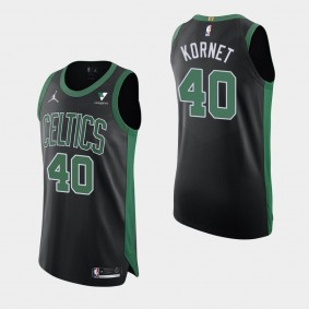Boston Celtics Luke Kornet 2021 Statement Authentic Vistaprint Patch Jersey Black