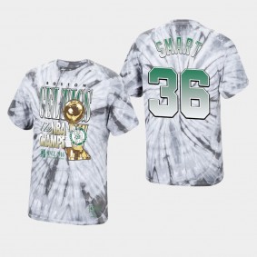 Boston Celtics Marcus Smart 17 Times Champs Playoffs Hardwood Classics Silver T-Shirt