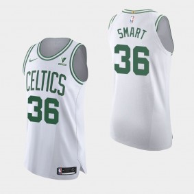 Boston Celtics Marcus Smart 2020-21 Association Authentic Vistaprint Patch Jersey White