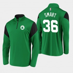 Marcus Smart Primary Logo Color Block Quarter-Zip Boston Celtics Jacket Kelly Green