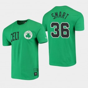 Marcus Smart Wordmark Logo Cut Sew Applique Brushed Boston Celtics T-Shirt Green