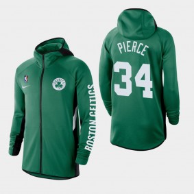 Men's Boston Celtics Paul Pierce Authentic Showtime Performance Therma Flex Full-Zip Kelly Green Hoodie