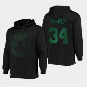 Paul Pierce Contrast Perforated Pullover Boston Celtics Hoodie Black
