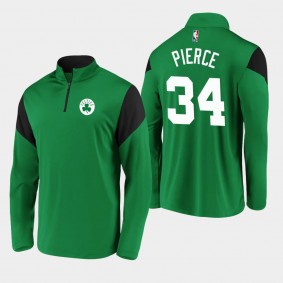 Paul Pierce Primary Logo Color Block Quarter-Zip Boston Celtics Jacket Kelly Green